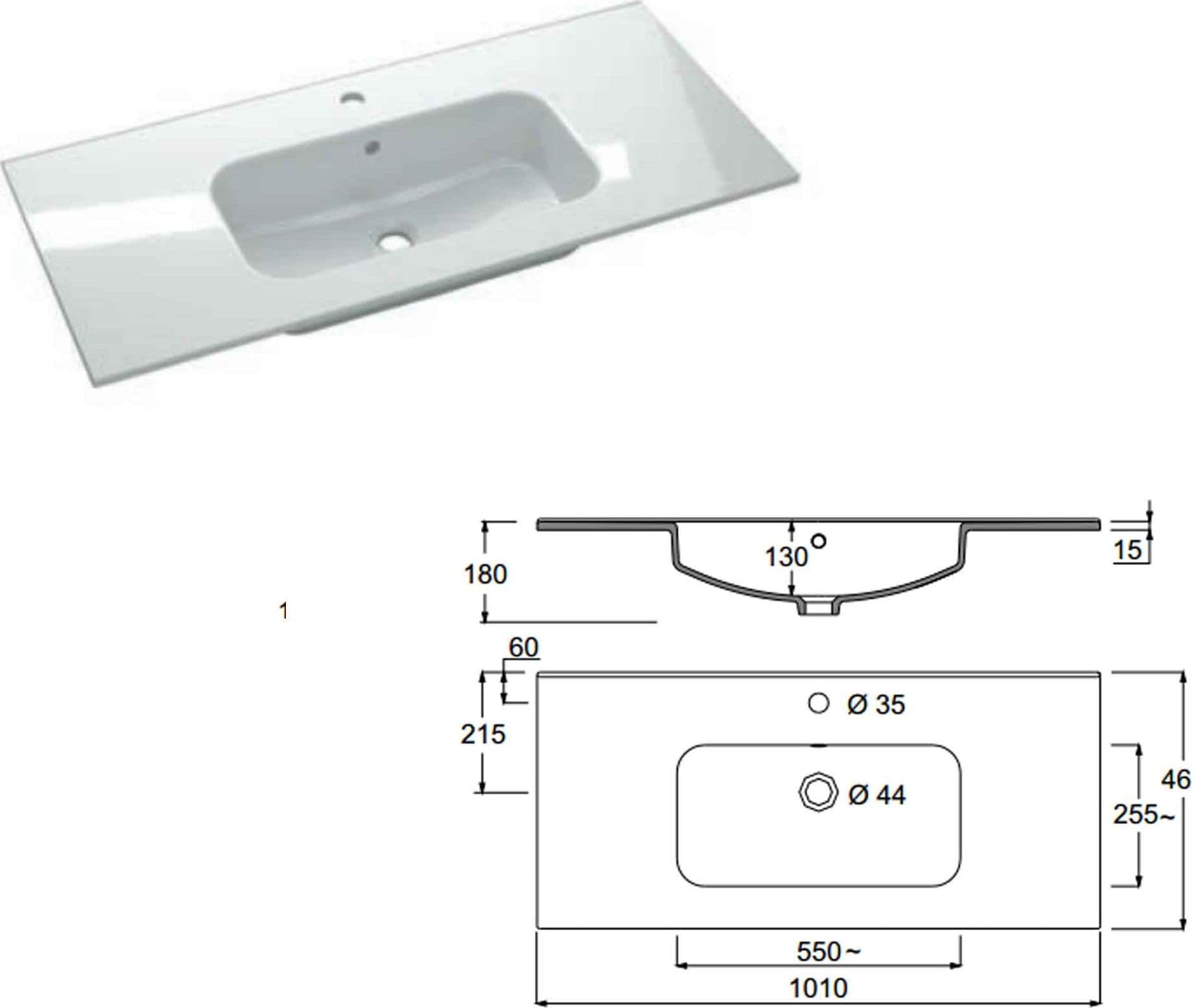 Mobile cannettato con lavandino ceramico Specchio e Lampada Rovere 60 80 100 - 12