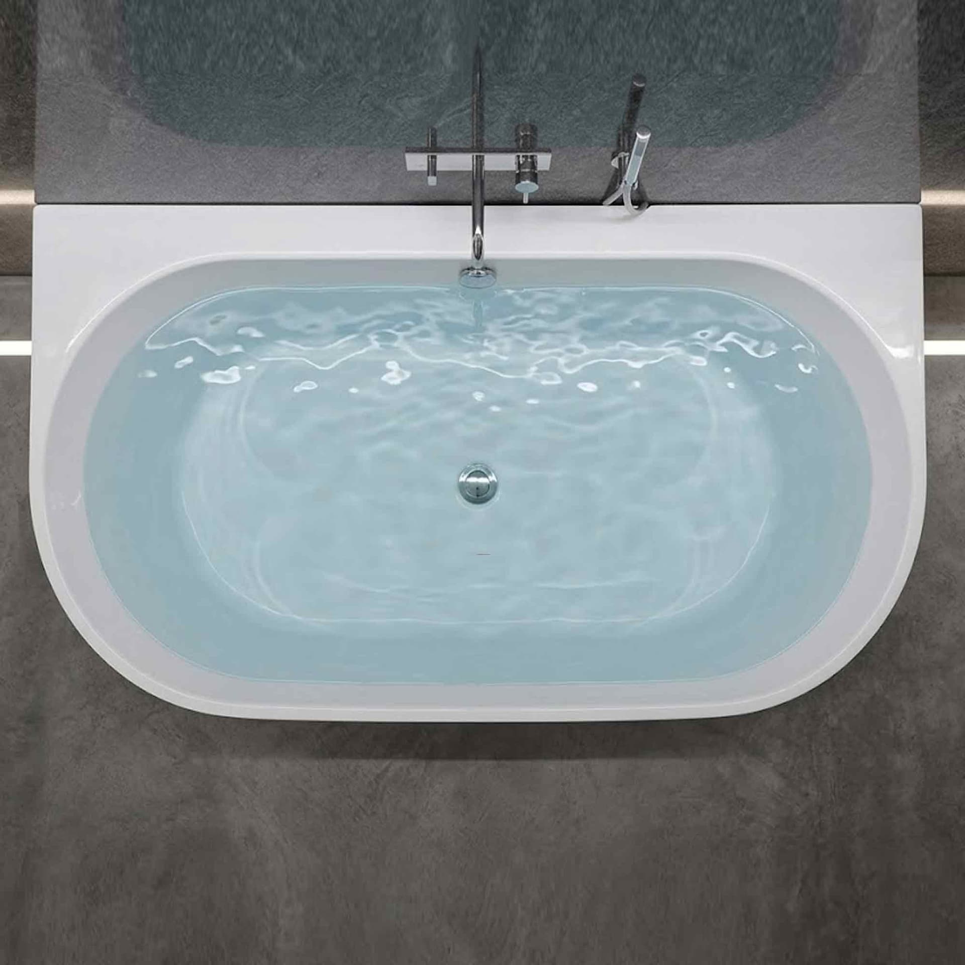 Vasca centro parete free standing Bianco lucido 160x75 RIVER - 2