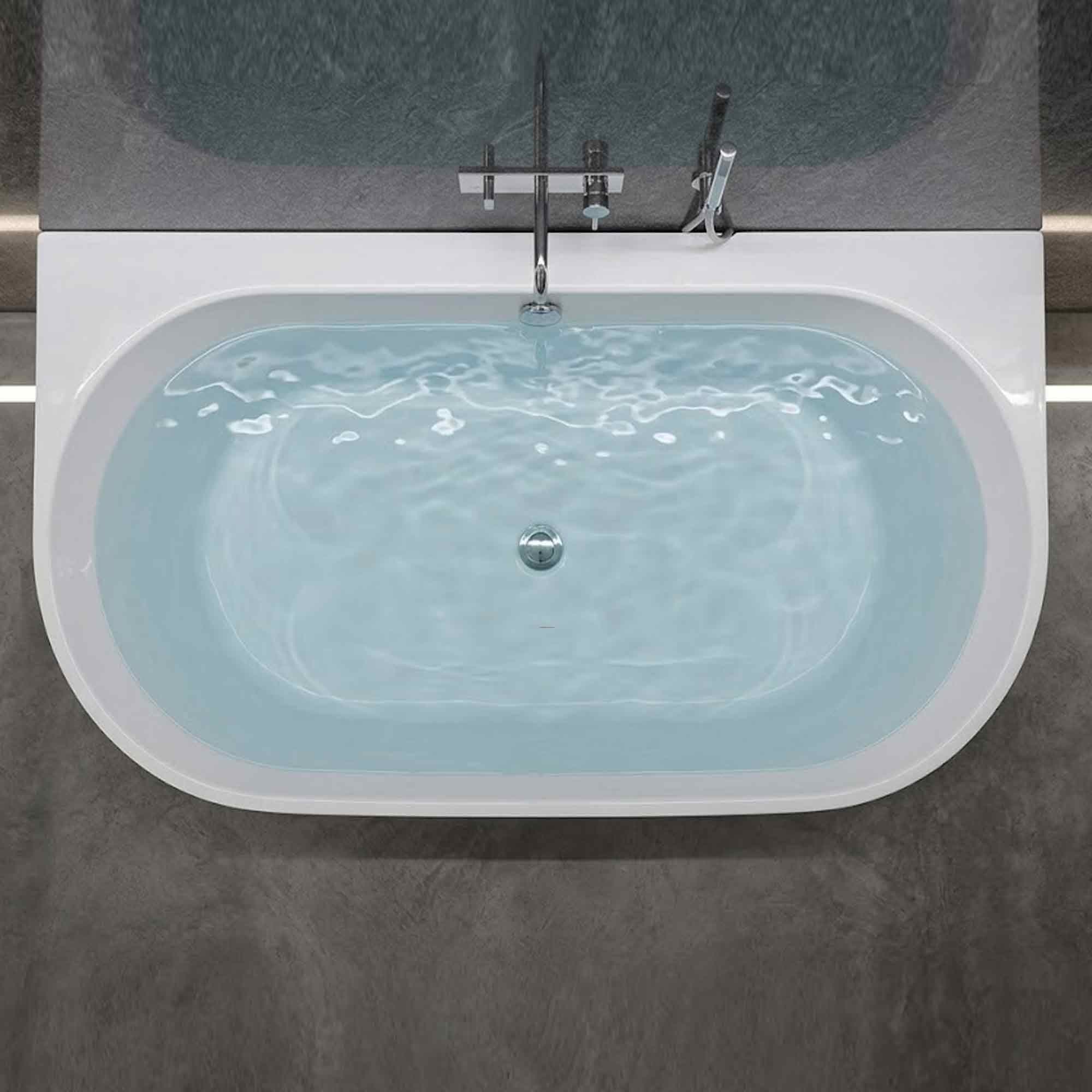 Vasca centro parete free standing Bianco lucido 160x75 RIVER - 2