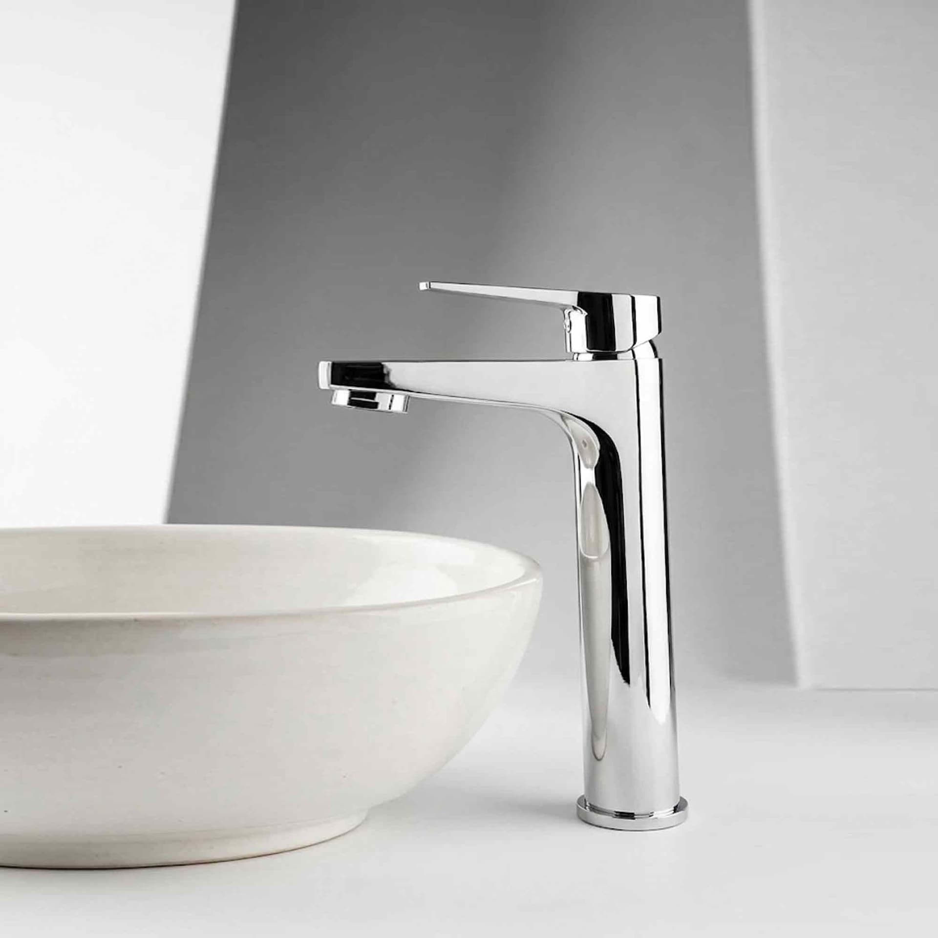 Miscelatore Alto Lavabo Cromato con Piletta Serie MIO - 3