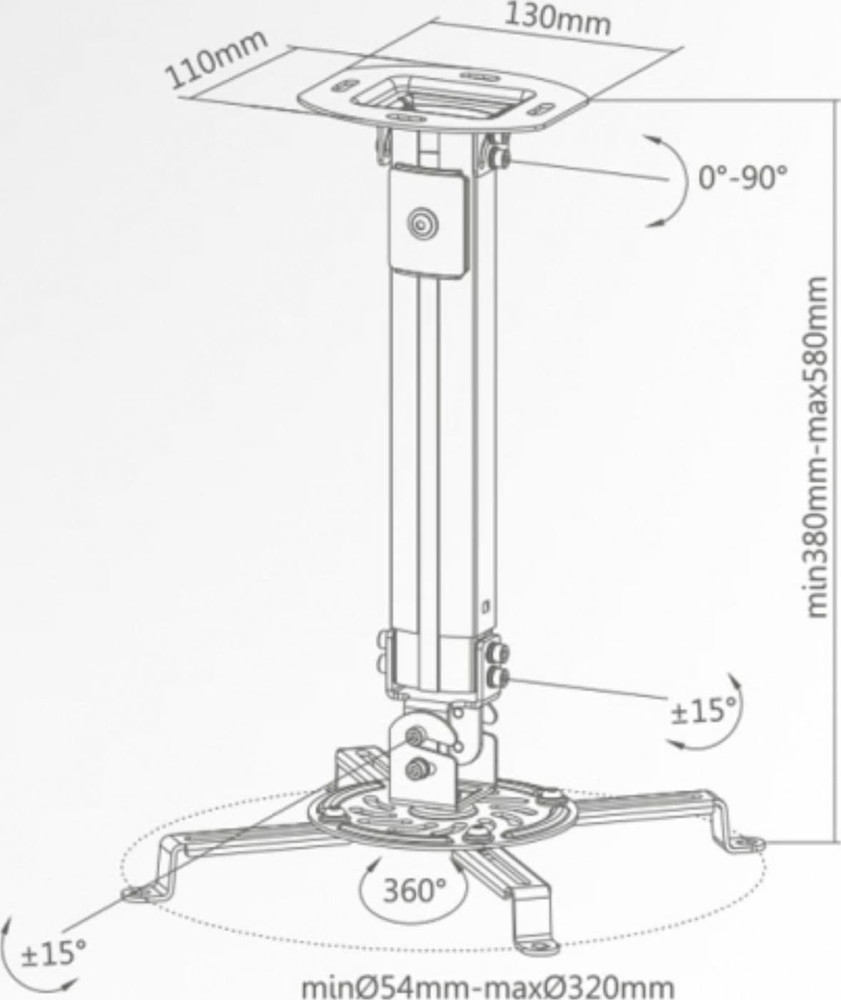 Superior Staffa Proiettore 13.5Kg STV013 - 2