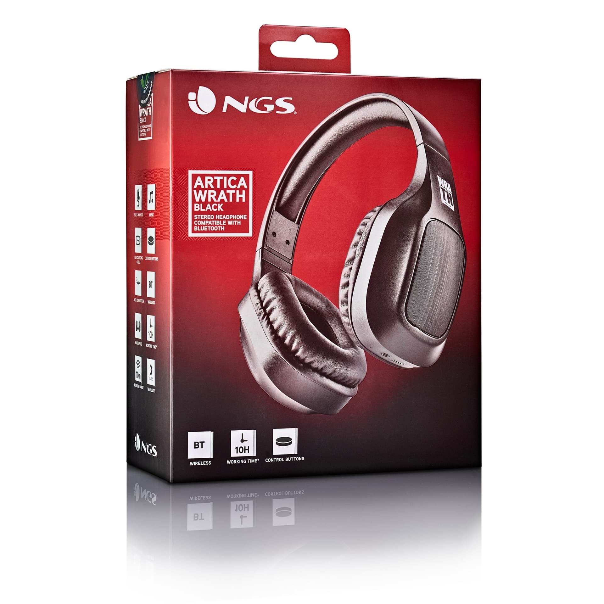 NGS Cuffie Bluetooth +Mic Artica Wrath Black - 8