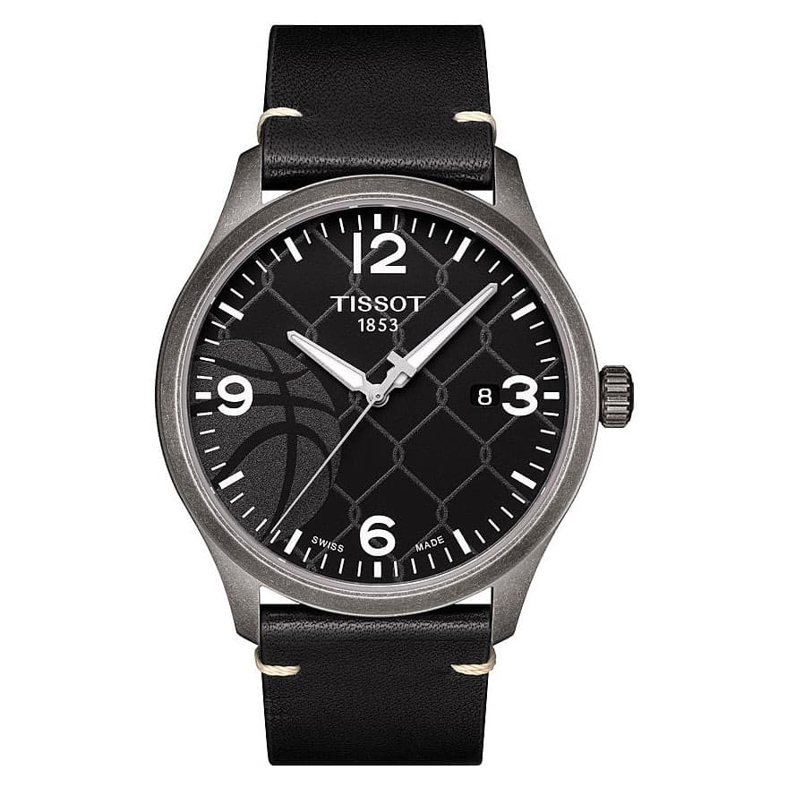 Orologio TISSOT uomo Gent XL Street Basketball datario pelle nero