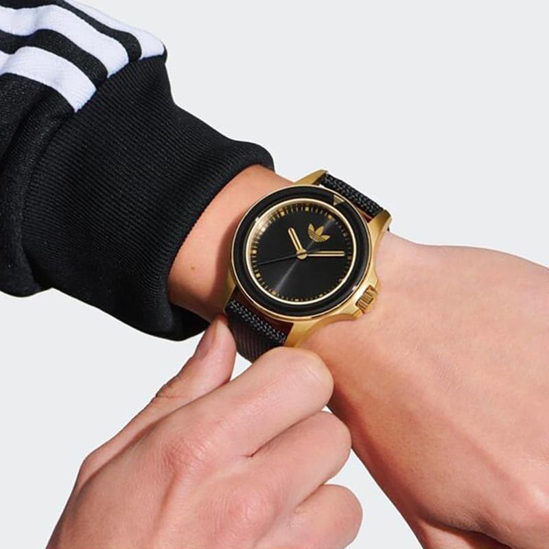Orologio ADIDAS uomo EXPRESSION ONE pelle nero / dorato - 5