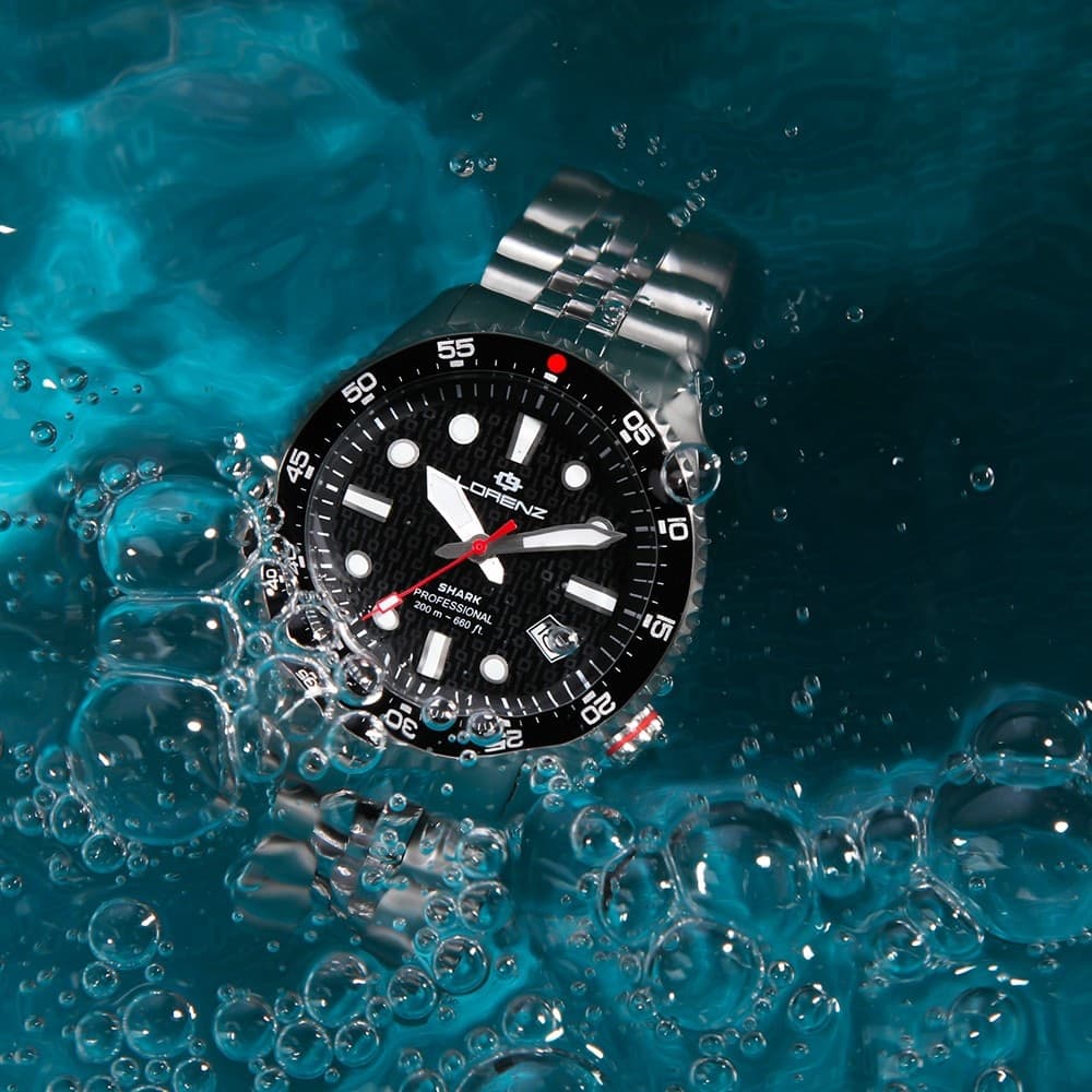 Lorenz Shark 5 – Orologio Uomo Automatico Acciaio Verde 200 m (30255CC) - 3