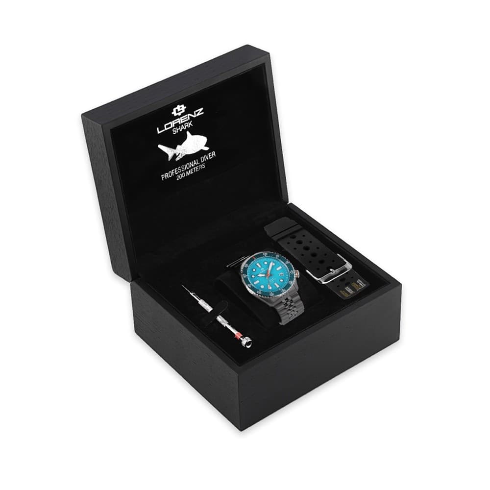 Lorenz Shark 5 – Orologio Uomo Automatico Acciaio Verde 200 m (30255CC) - 4