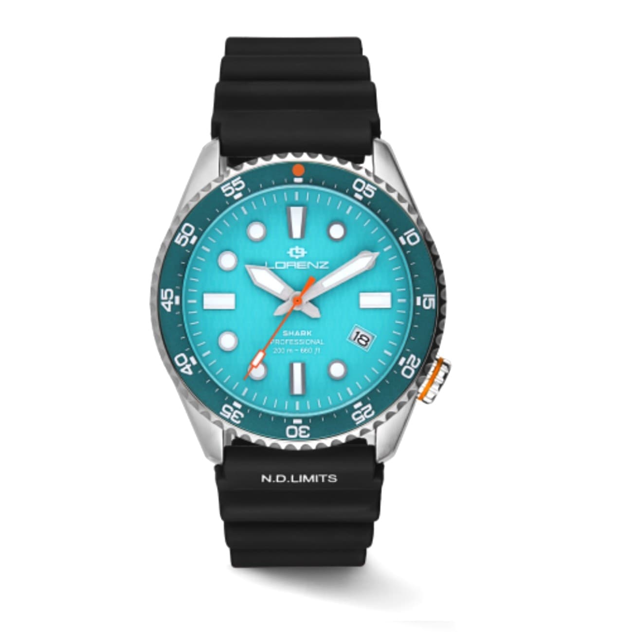 Lorenz Shark 5 – Orologio Uomo Automatico Acciaio Azzurro 200 m (30255EE) - 2