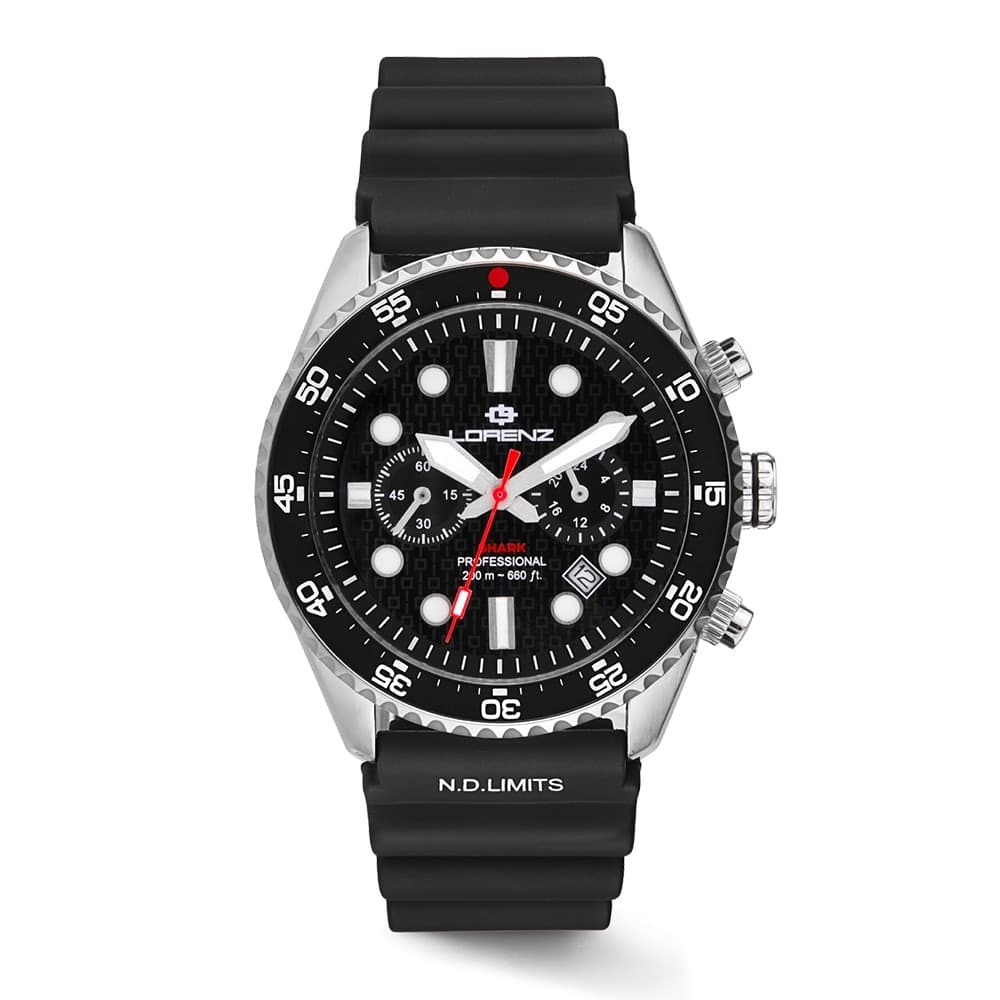 Lorenz Shark 5 Cronografo Diver Acciaio Nero 42 mm (30285AA) - 2
