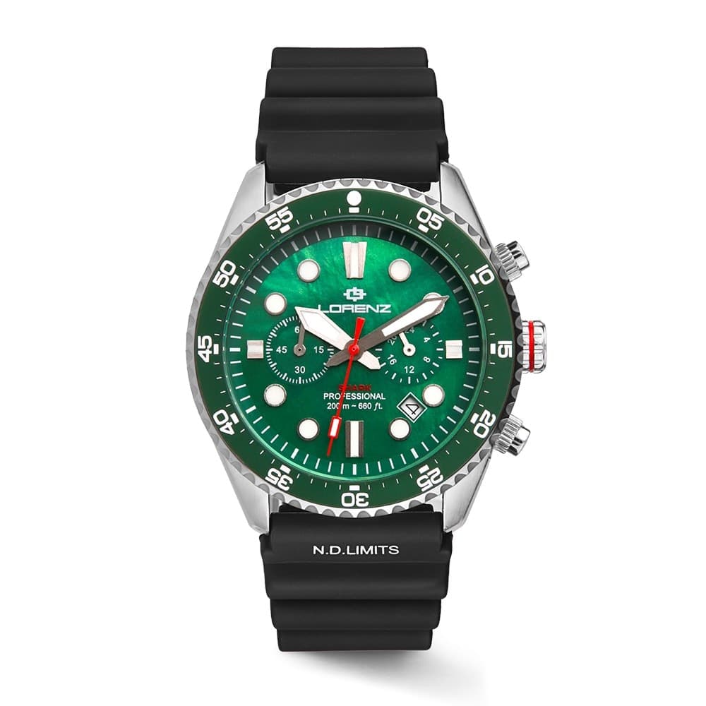 Lorenz Shark 5 Cronografo Diver Verde Acciaio 42 mm (30285CC) - 2