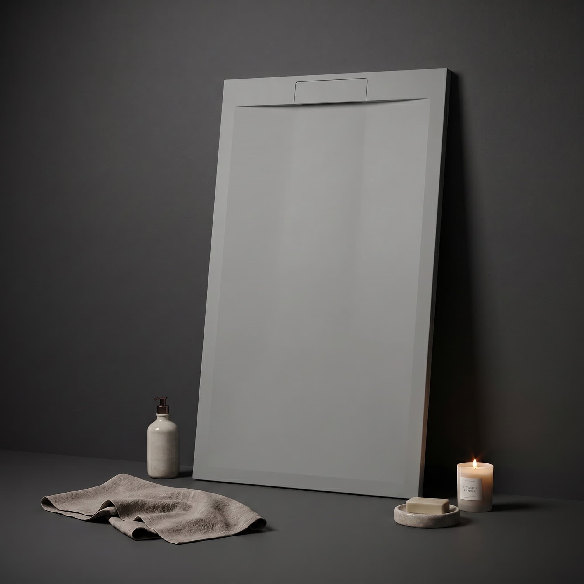 Piatto doccia in marmoresina Grigio Chiaro effetto pietra cemento ZEN