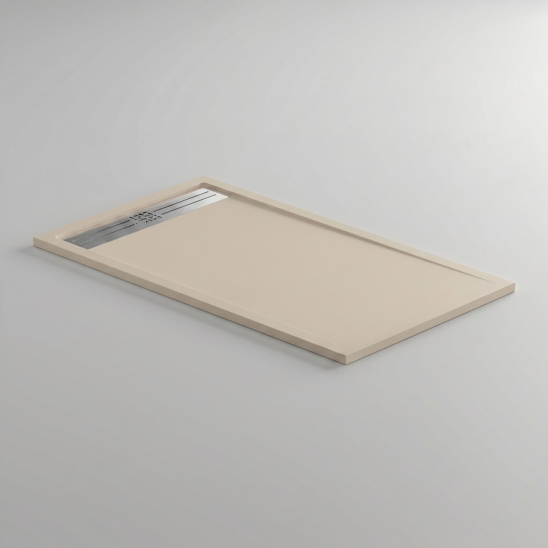 Piatto Doccia NEXUS 3cm in Marmoresina Effetto Pietra Sabbia con Griglia Inox - 4