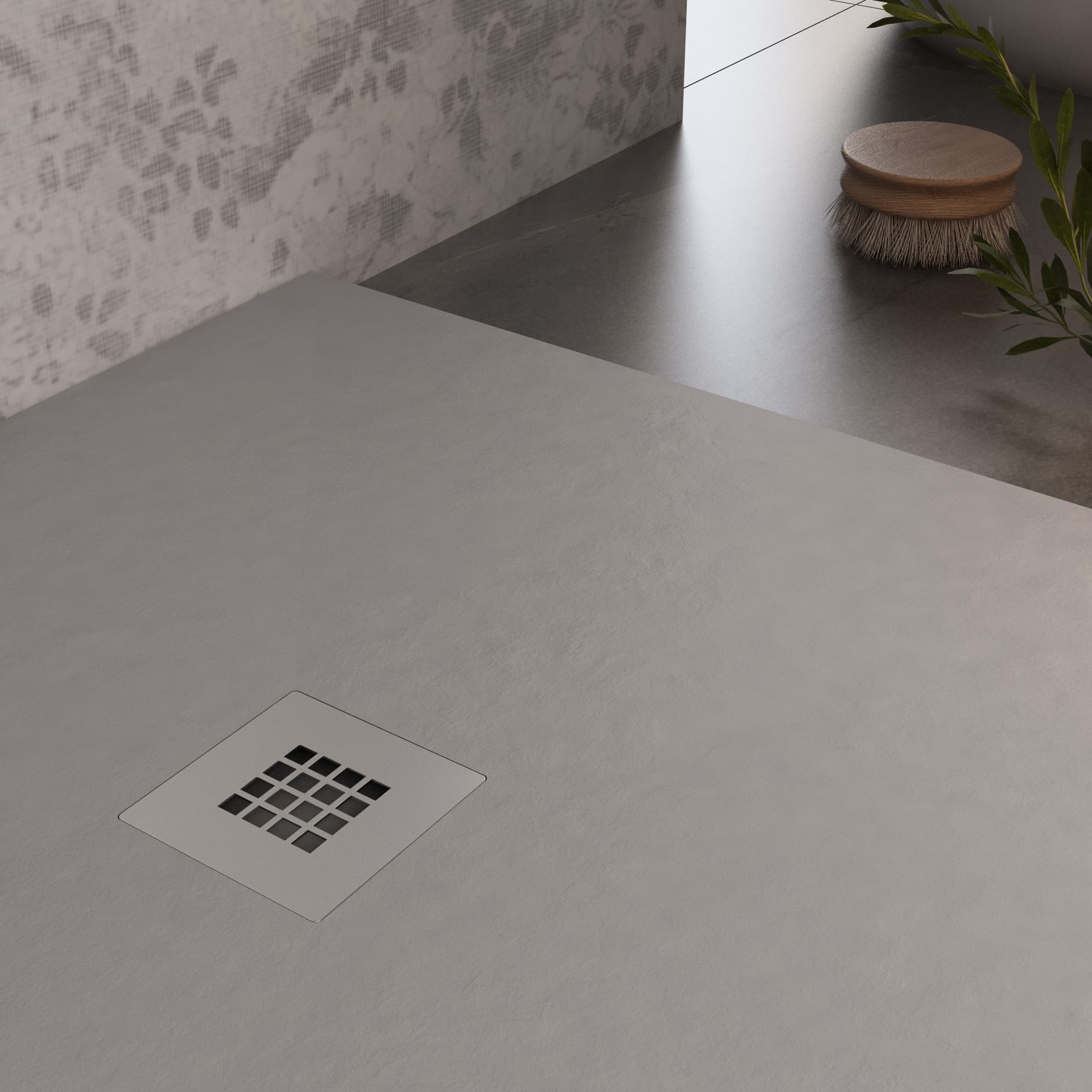 Piatto doccia in marmo resina Grigio Chiaro pietra cemento KRONOS - 3