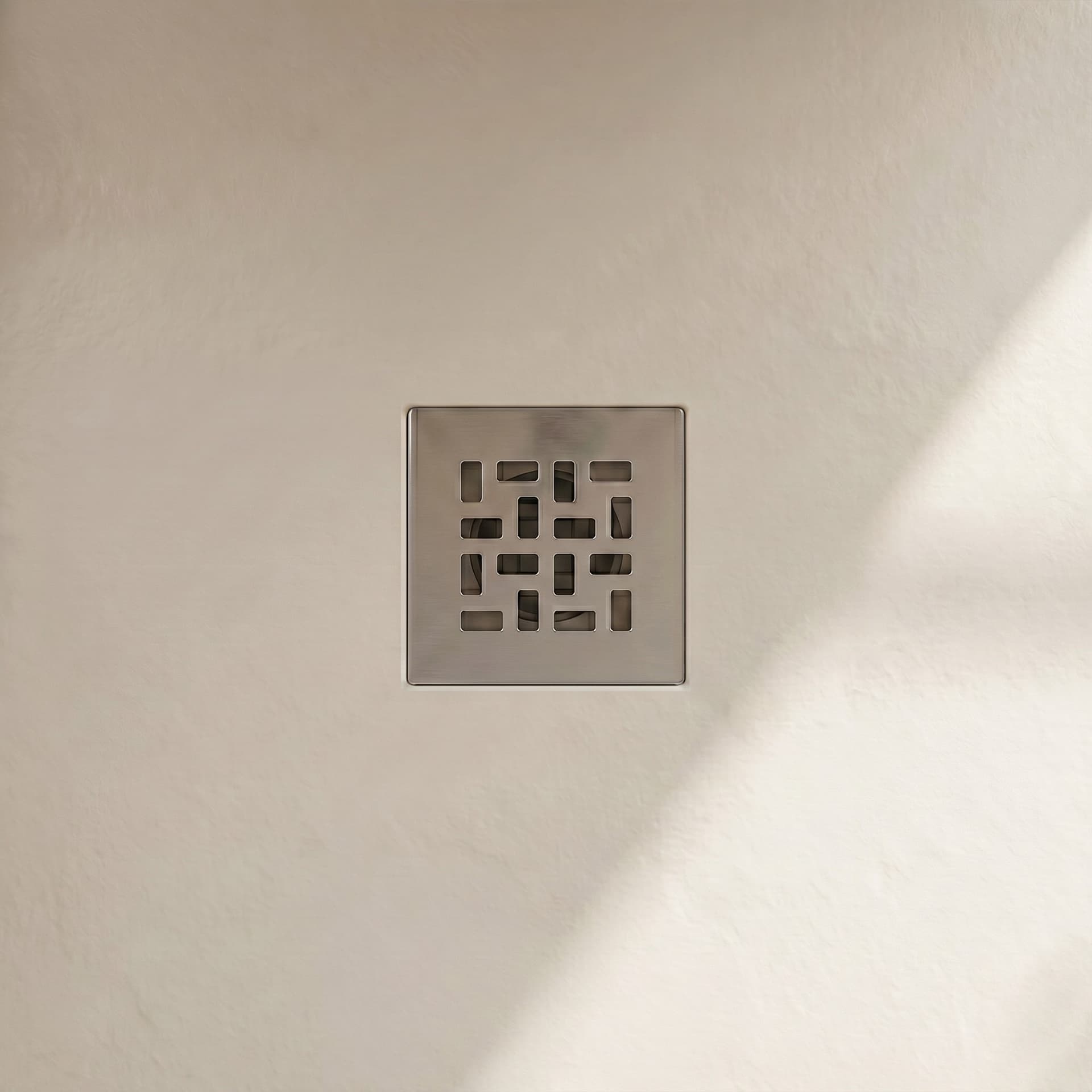 Piatto Doccia KRONOS 3cm in Marmoresina Effetto Pietra Crema - Griglia Inox - 4