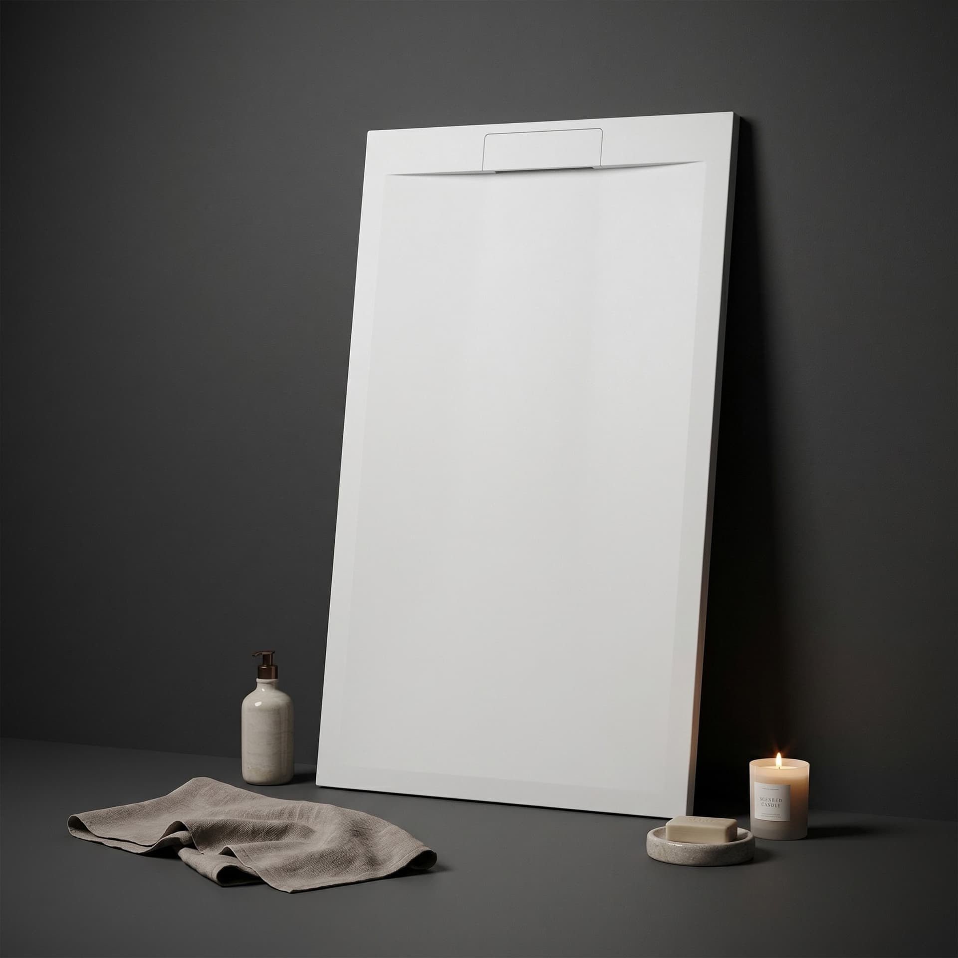 Piatto doccia in marmoresina Bianco effetto pietra cemento Zen