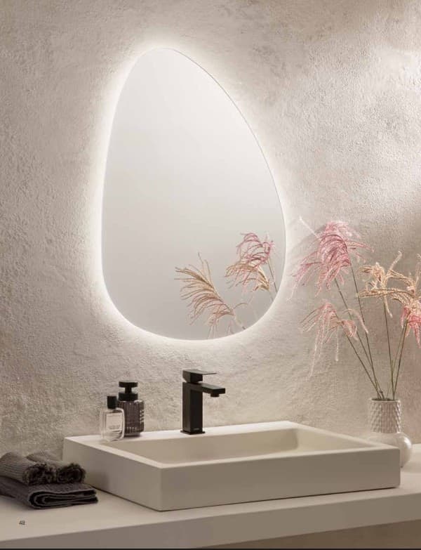 Specchio Bagno LED High-Tech Argento Eco Telaio PC - 2