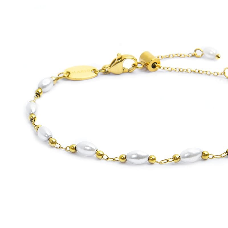 Marlù    Bracciale catena con perle irregolari - 2