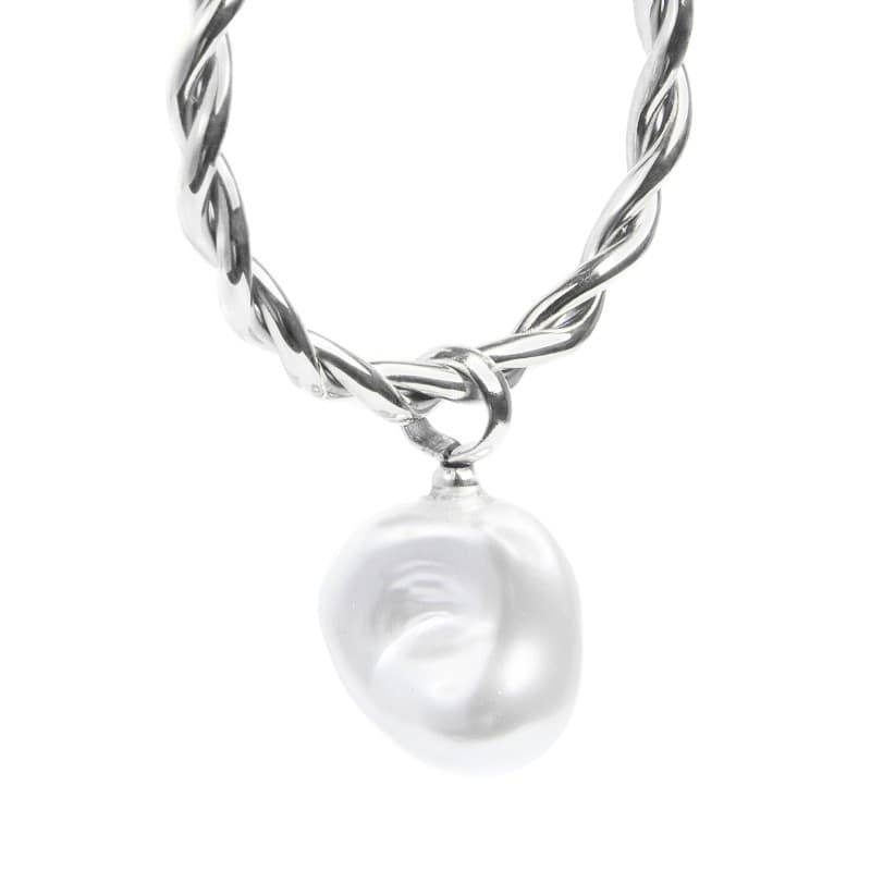 Marlù   Orecchino a cerchio 2,7cm con perla pendente - 2