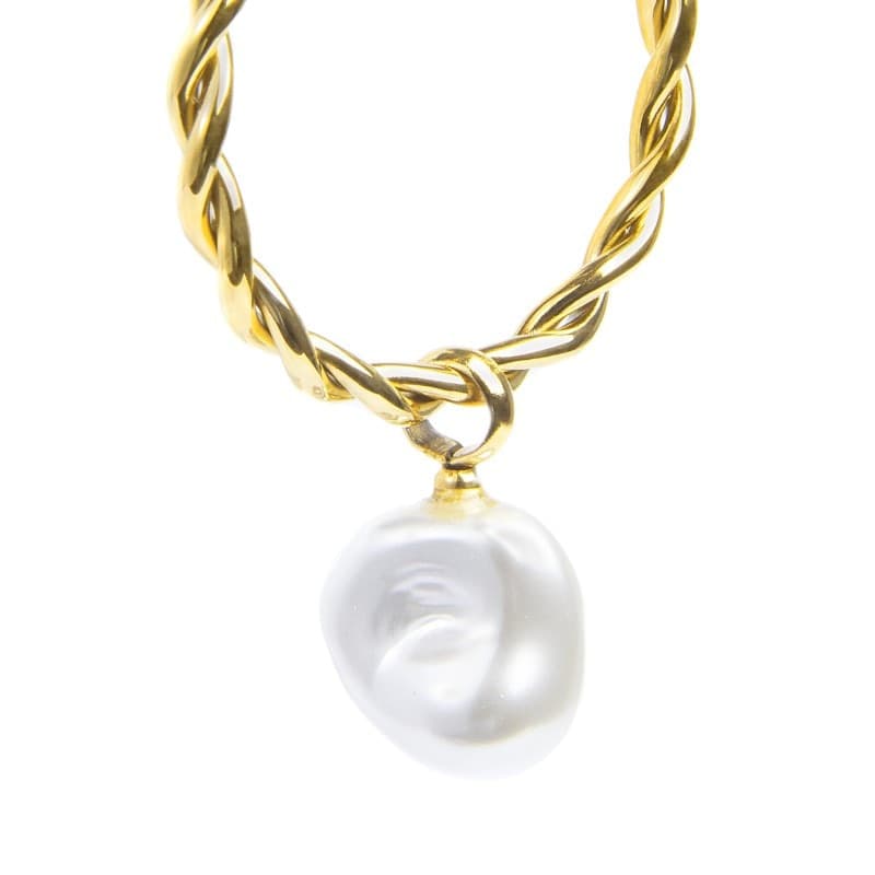 Marlù   Orecchino a cerchio 2,7cm con perla pendente - 2