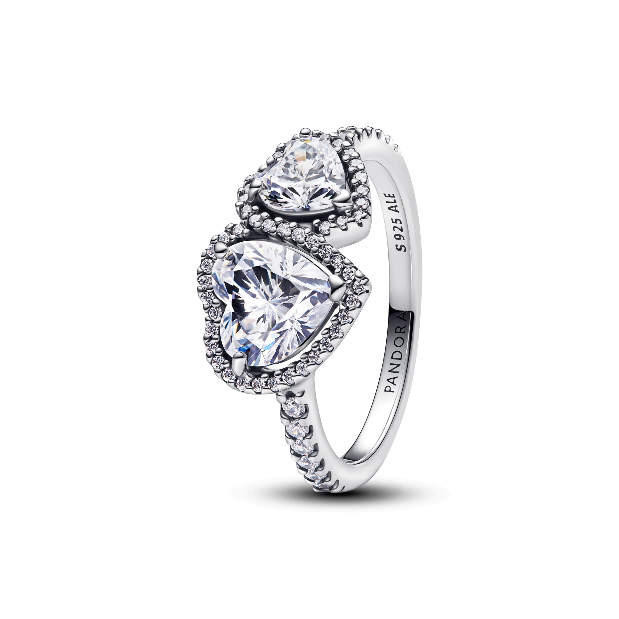 Pandora  Anello Doppi Cuori Luminosi
