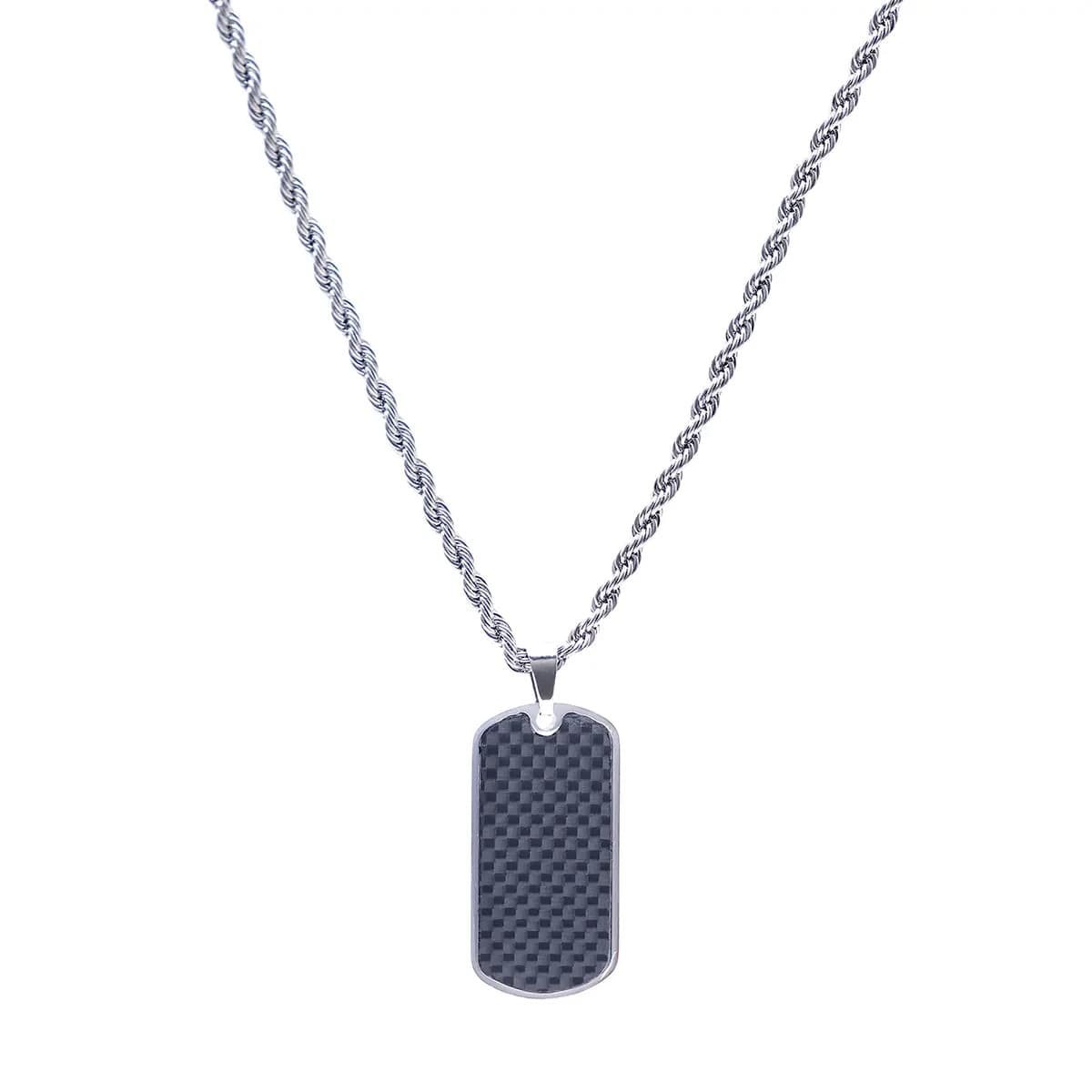 Amen  -  Collana Emotion Targhetta con Texture Nera