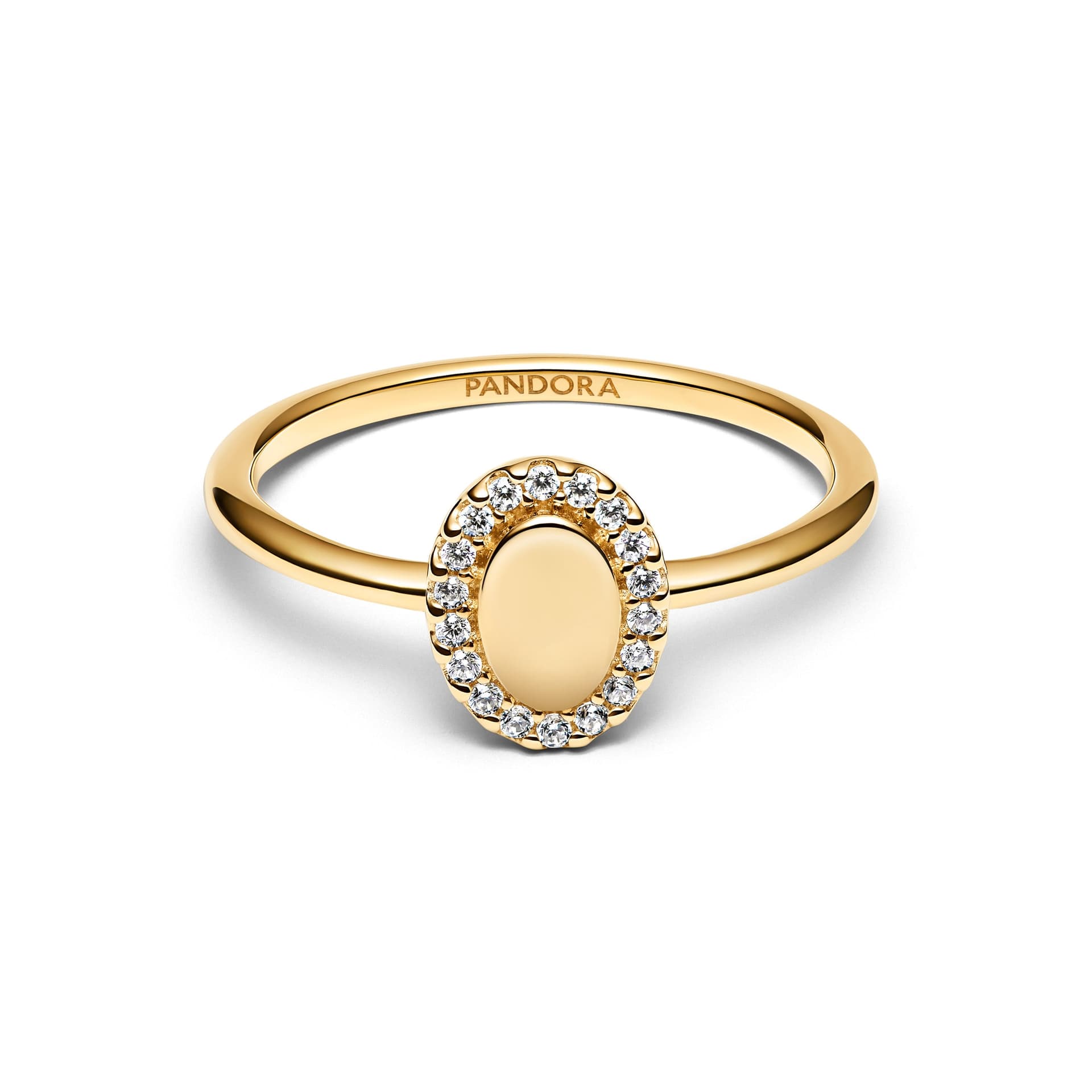 Pandora -  Anello Ovale e Pavè da incidere - 2