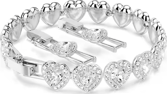 SWAROVSKI - Bracciale Tennis Ariana Grande Taglio misto, Cuore, Bianco, Placcato rodio - 2