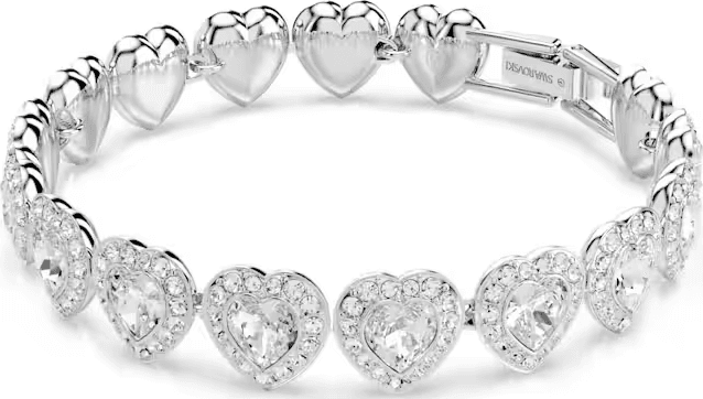 SWAROVSKI - Bracciale Tennis Ariana Grande Taglio misto, Cuore, Bianco, Placcato rodio - 3