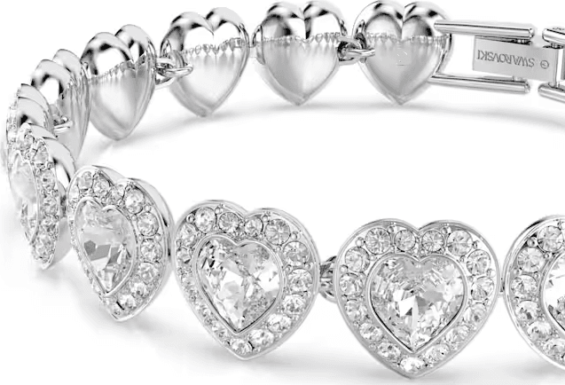 SWAROVSKI - Bracciale Tennis Ariana Grande Taglio misto, Cuore, Bianco, Placcato rodio - 4
