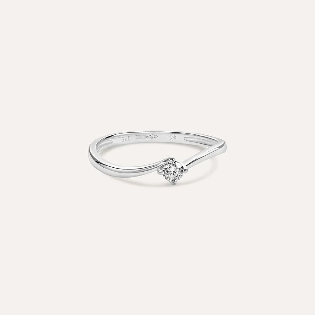 Stroili   -   Anello Solitario Claire Oro Bianco Cubic Zirconia - 2