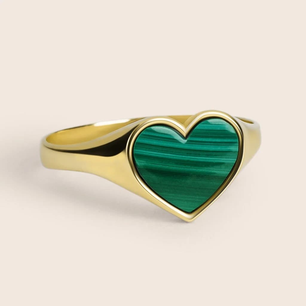 Stroili   -   Anello Chevalier Beverly Oro Giallo Malachite - 2
