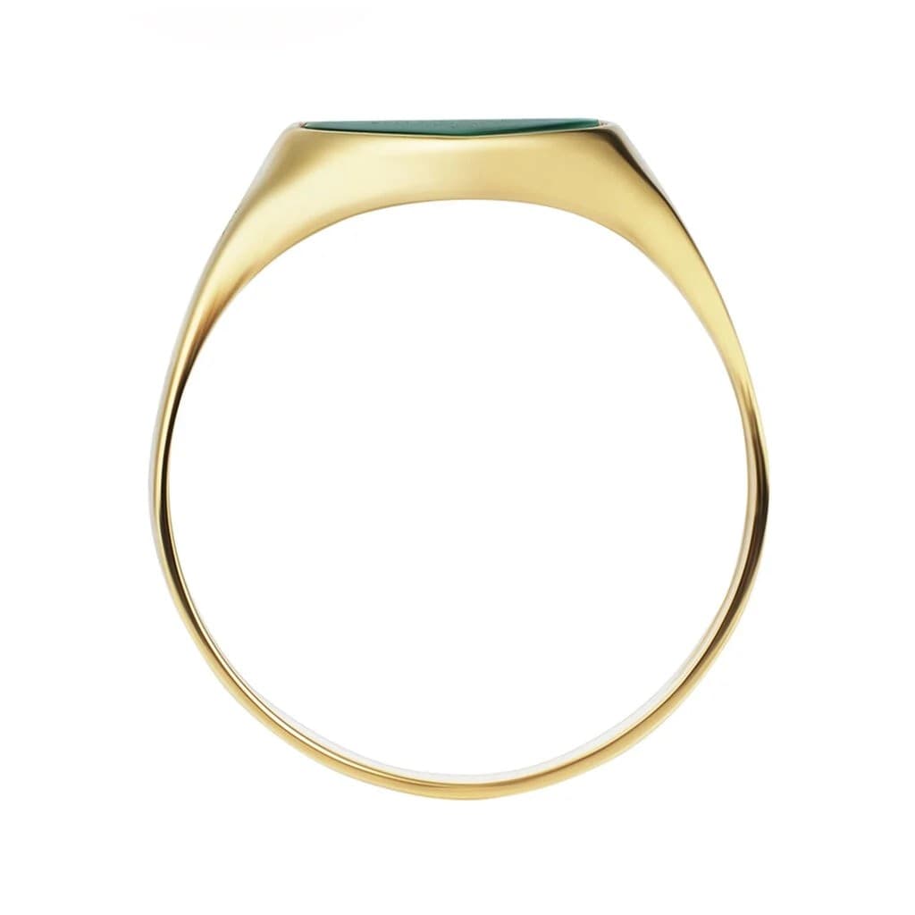 Stroili   -   Anello Chevalier Beverly Oro Giallo Malachite - 3