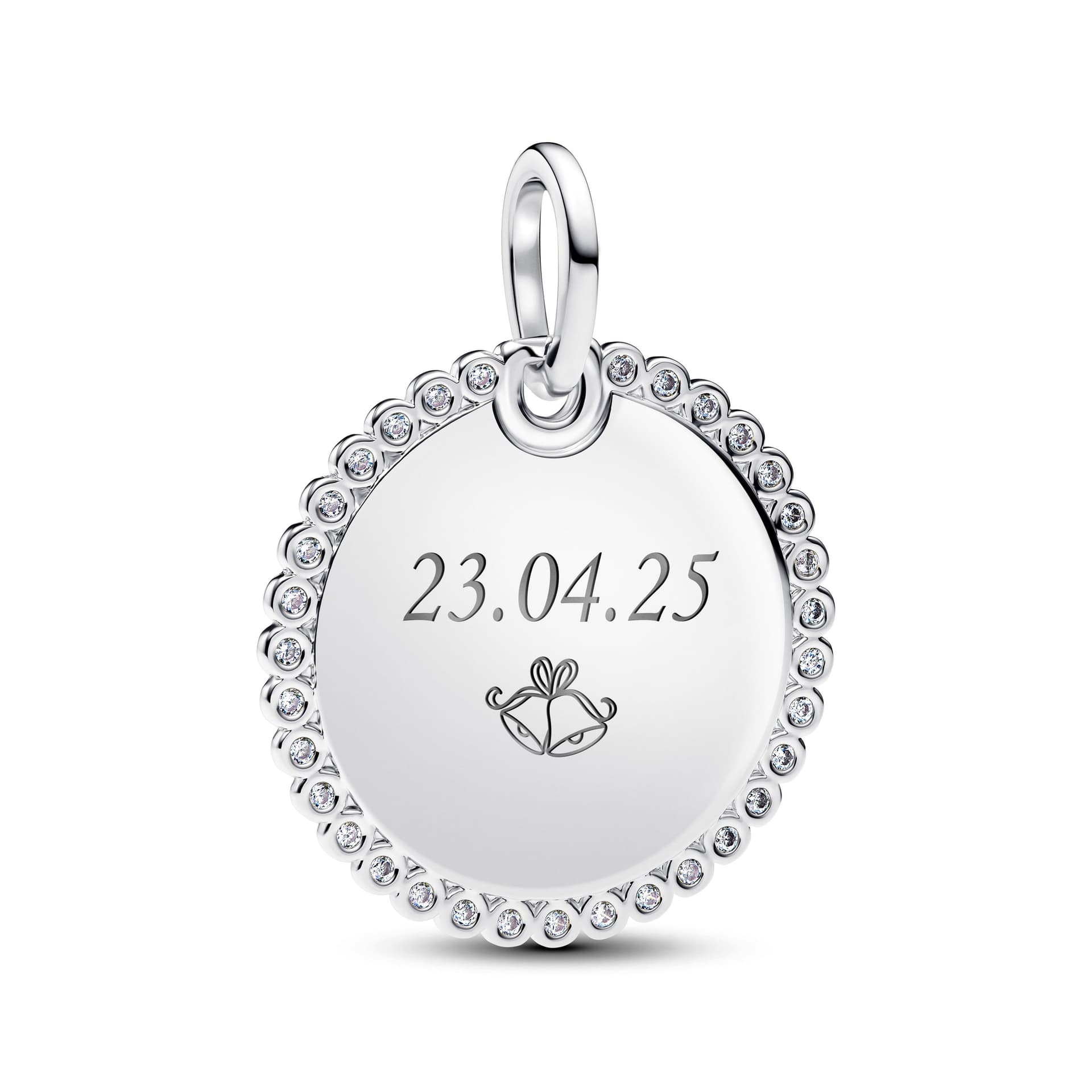 Pandora   Charm Pendente Medaglia Luminosa da incidere - 2