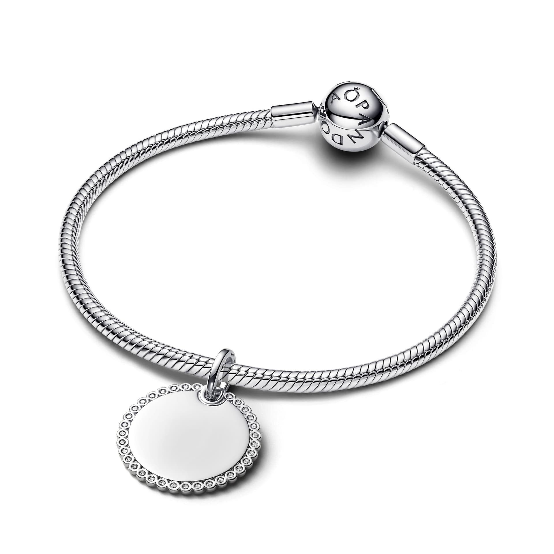 Pandora   Charm Pendente Medaglia Luminosa da incidere - 5