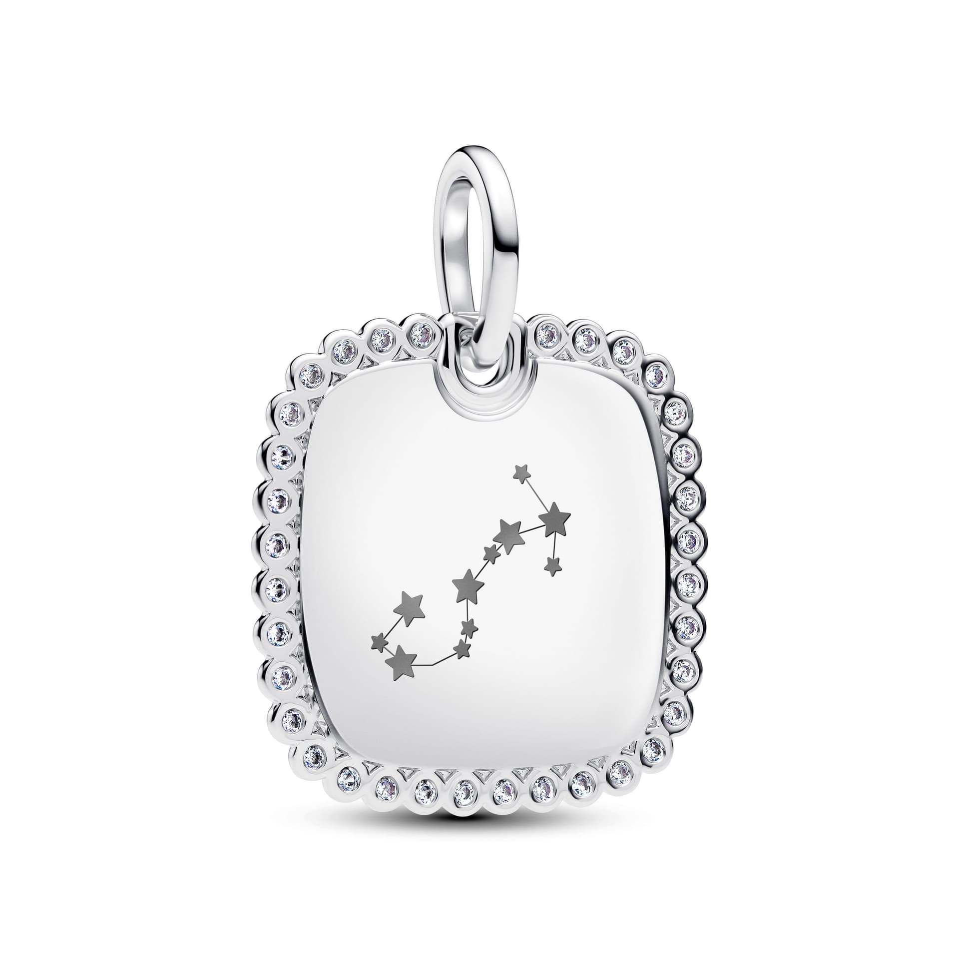 Pandora   Charm Pendente Medaglia Quadrata Luminosa da incidere - 2