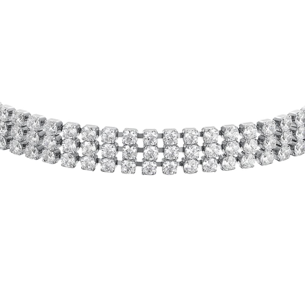 LUCA BARRA  - BRACCIALE DONNA TENNIS IN ACCIAIO CON ZIRCONI BIANCHI - 2
