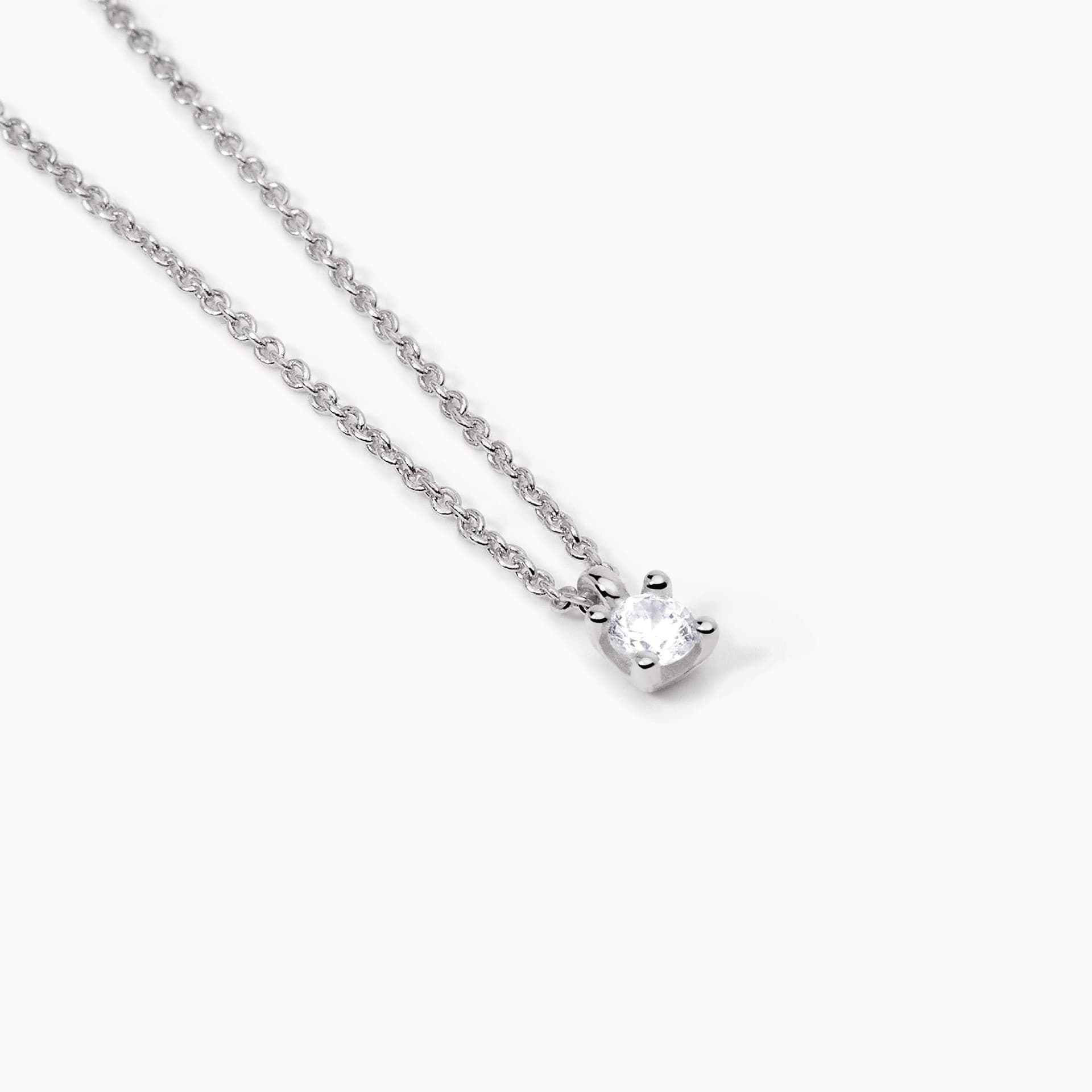 MABINA  - Collana Girocollo in argento con catena forzatina e punto luce SHINY - 2