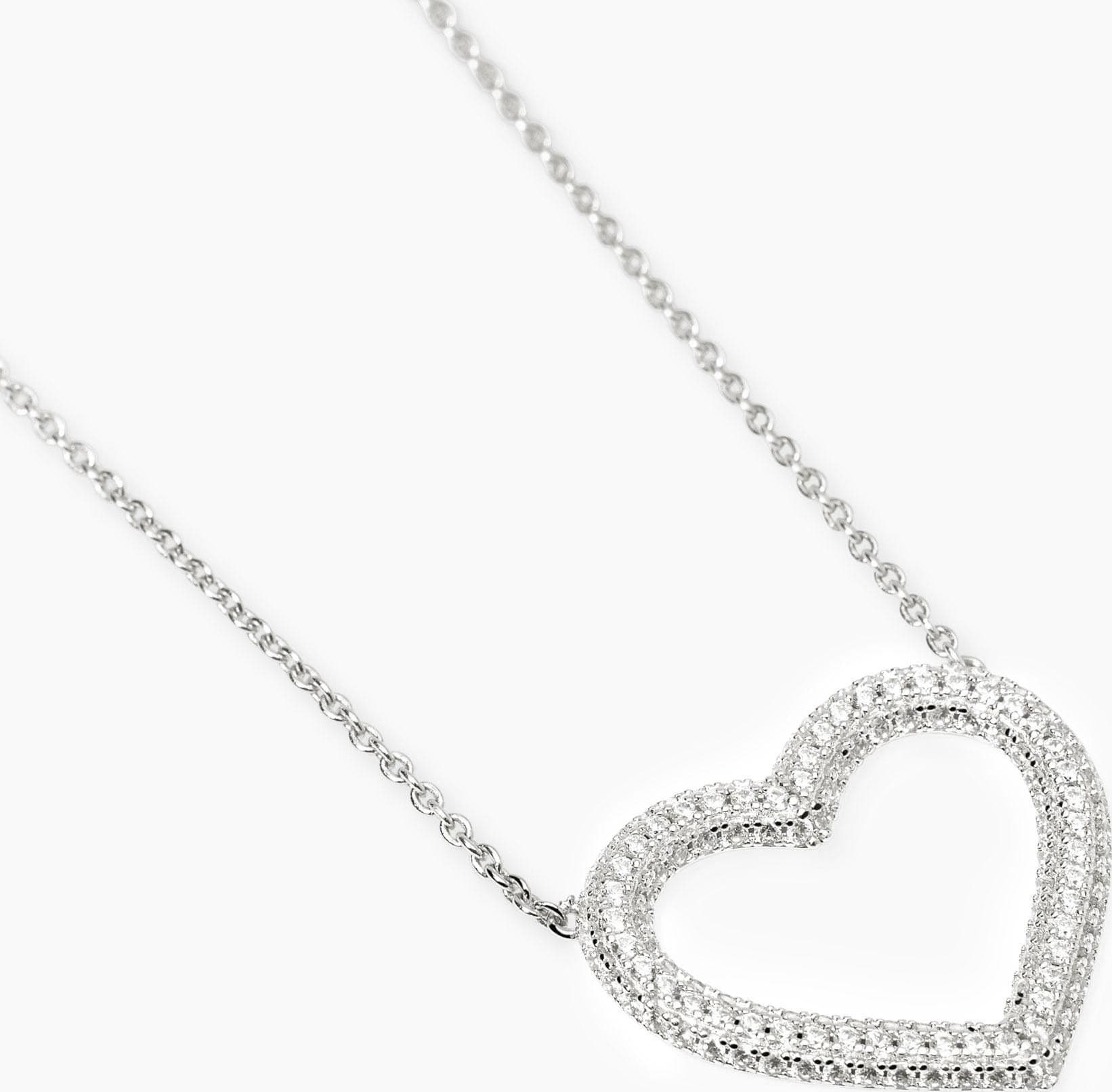 MABINA  - Collana Girocollo con cuore in zirconi VERA - 2