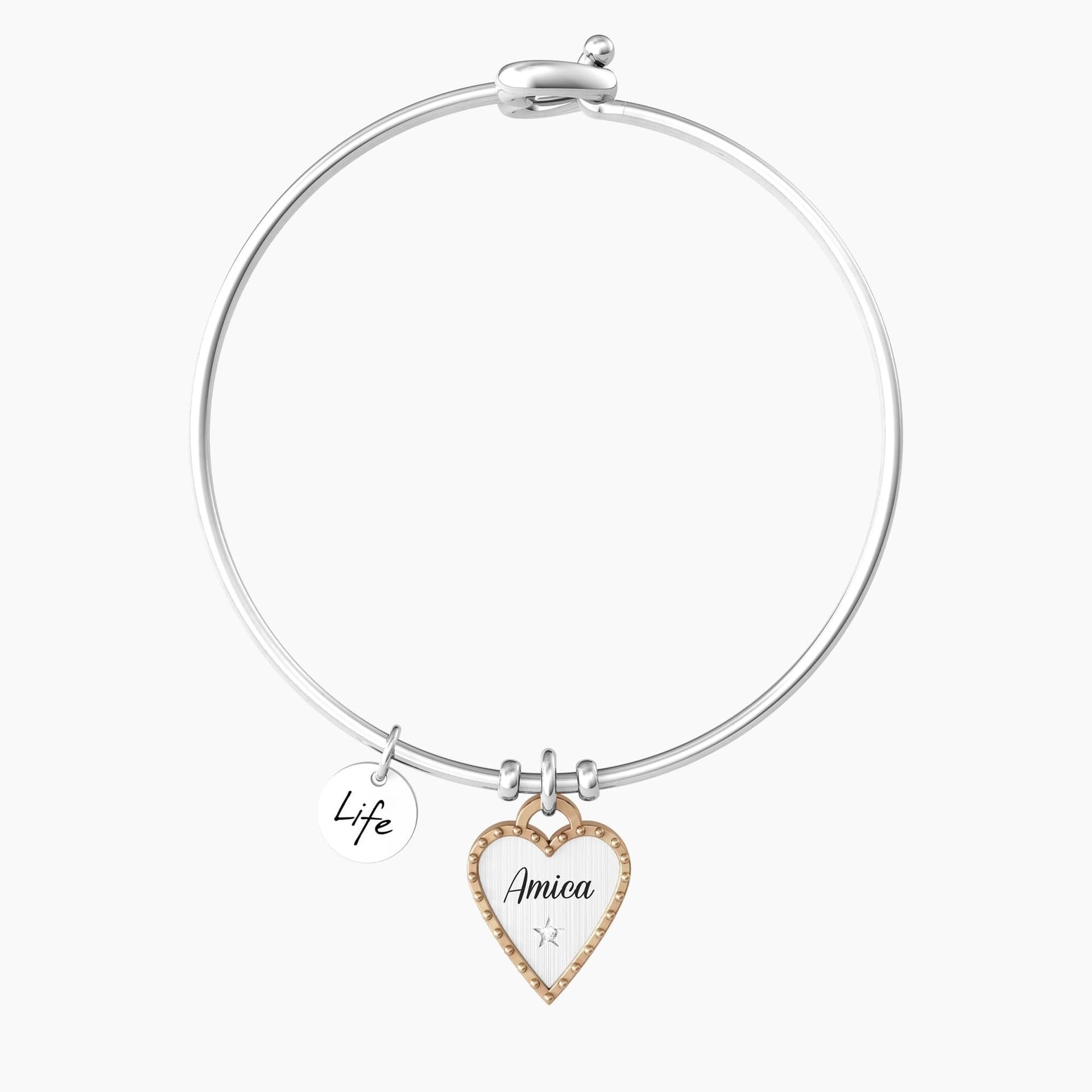 Kidult  -    Bracciale con ciondolo cuore per amica  CUORE | AMICA SEI UNICA - 2