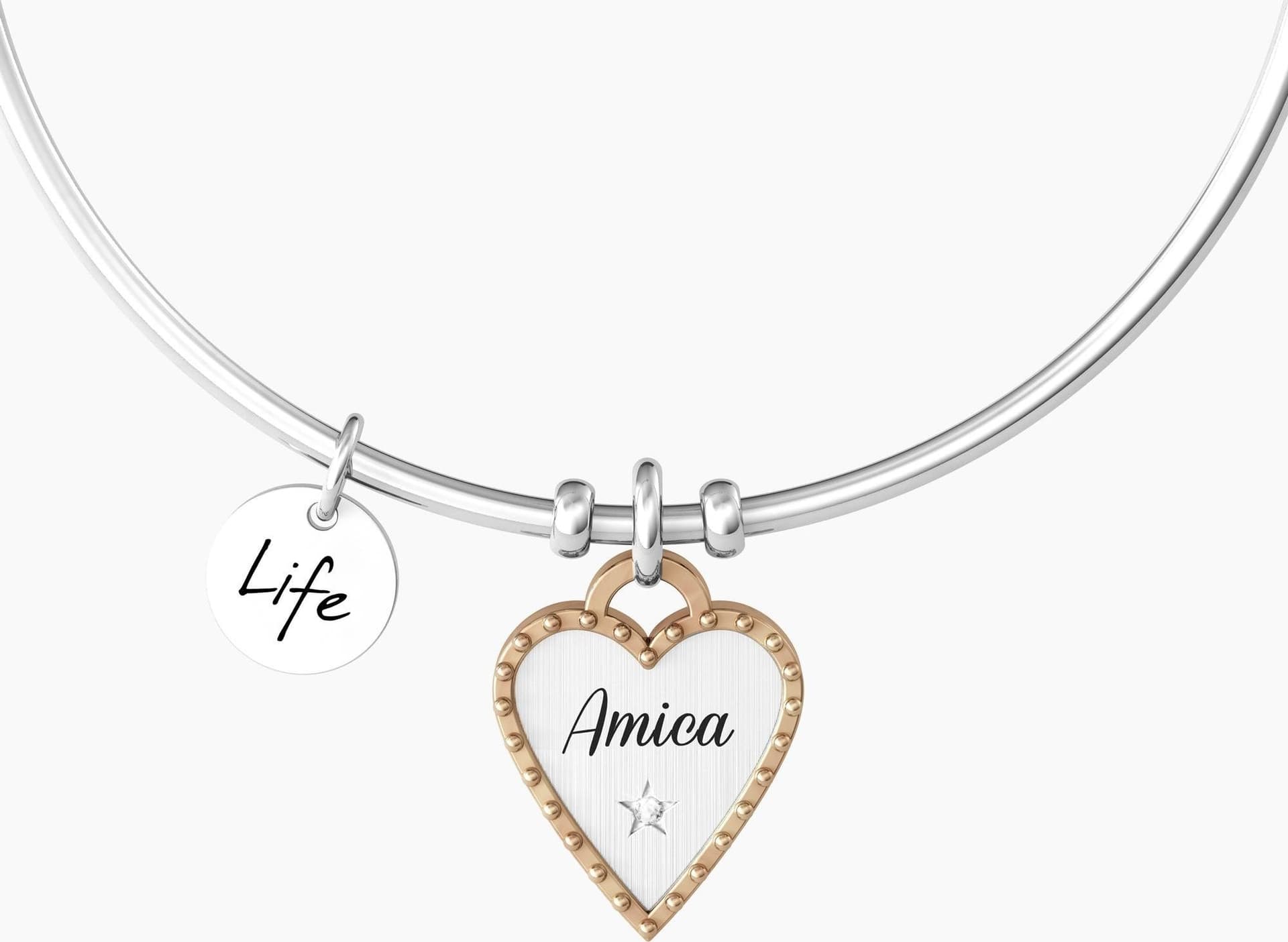 Kidult  -    Bracciale con ciondolo cuore per amica  CUORE | AMICA SEI UNICA - 4