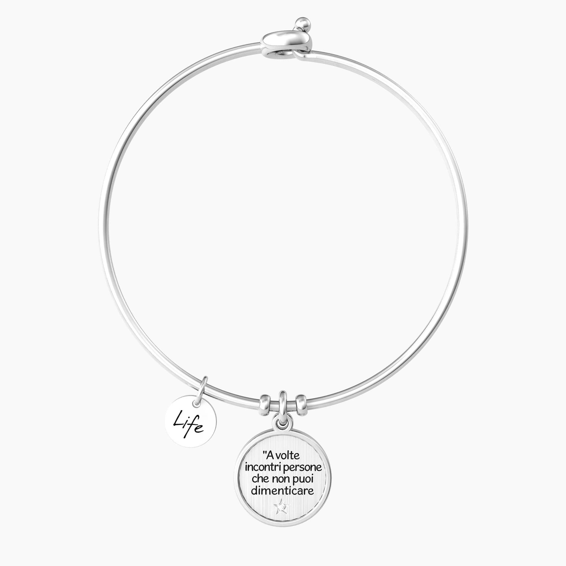 Kidult  -    Bracciale rigido in acciaio con ciondolo amicizia  AMICI - 2