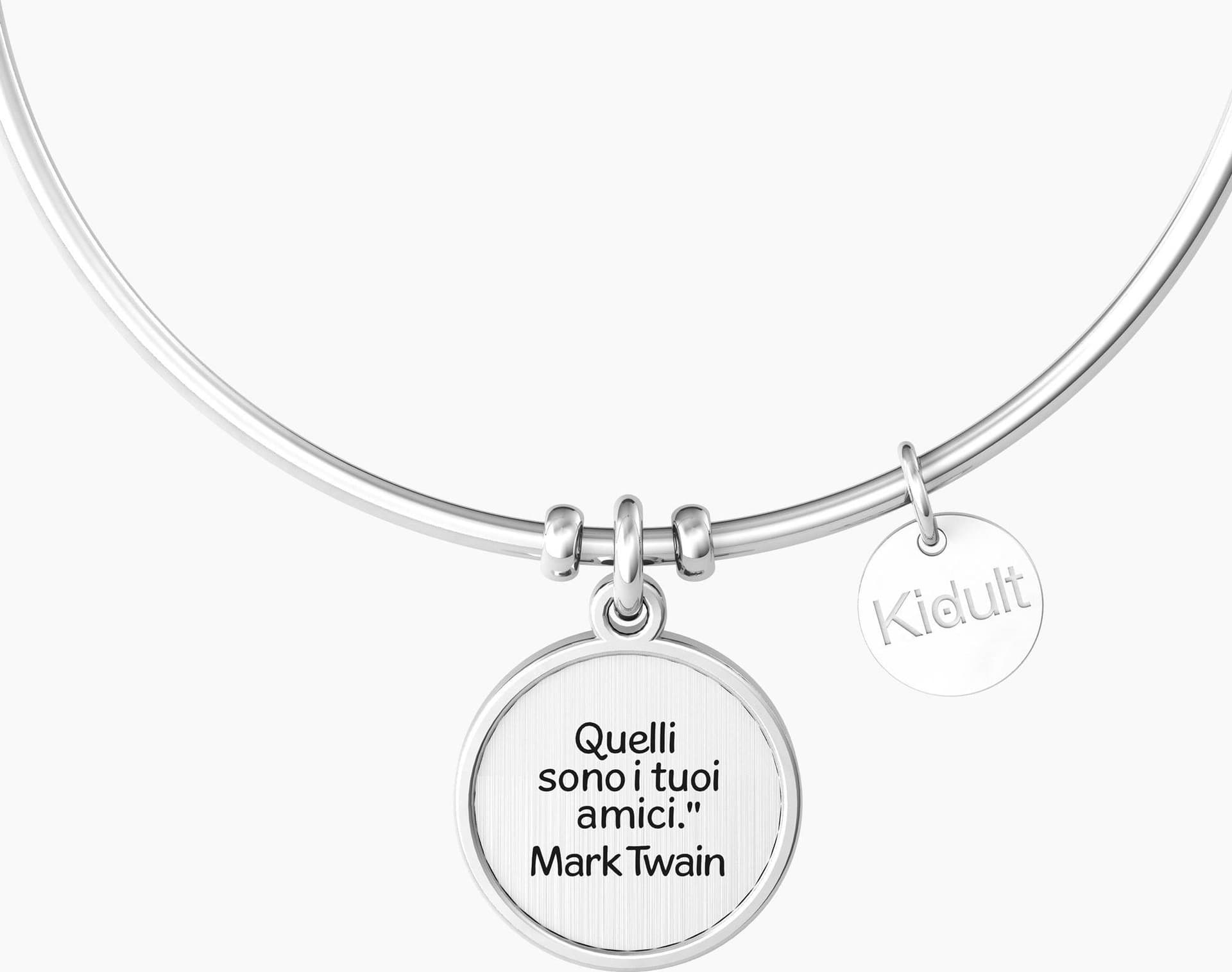 Kidult  -    Bracciale rigido in acciaio con ciondolo amicizia  AMICI - 3