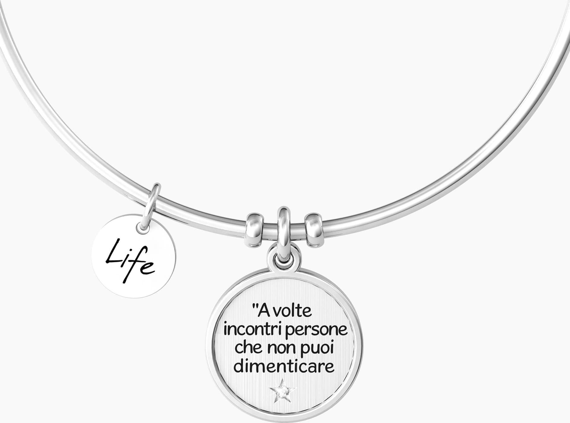 Kidult  -    Bracciale rigido in acciaio con ciondolo amicizia  AMICI - 4