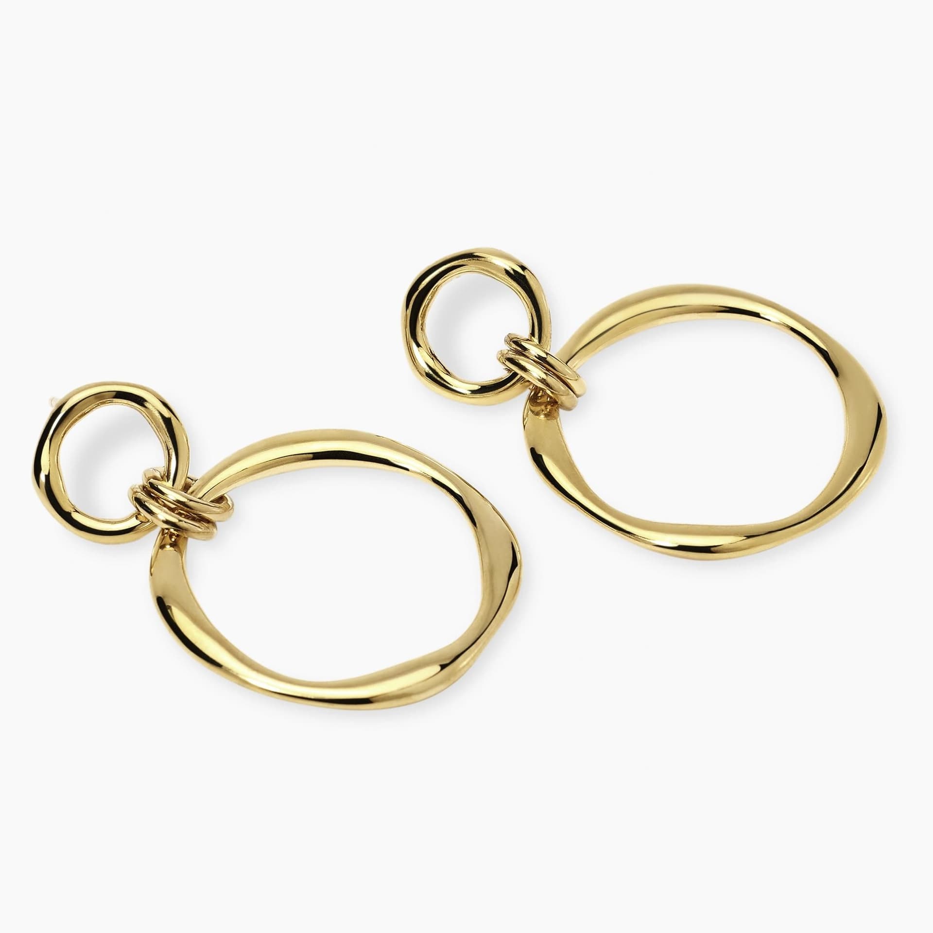 KIDULT -  Orecchini dorati con pendenti circolari - 2