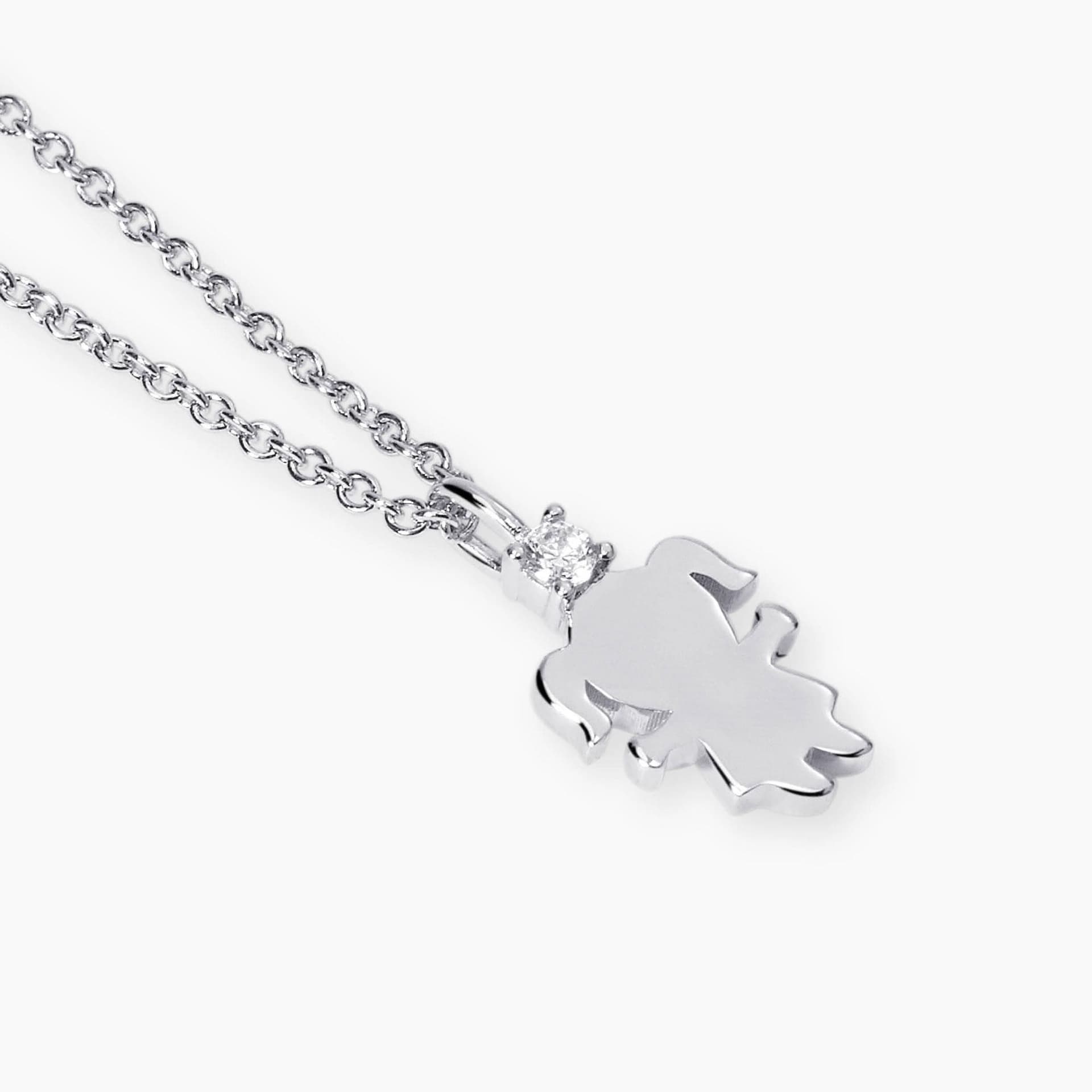 MABINA  - Collana Girocollo con ciondolo bimba e diamante lab-grown - 2