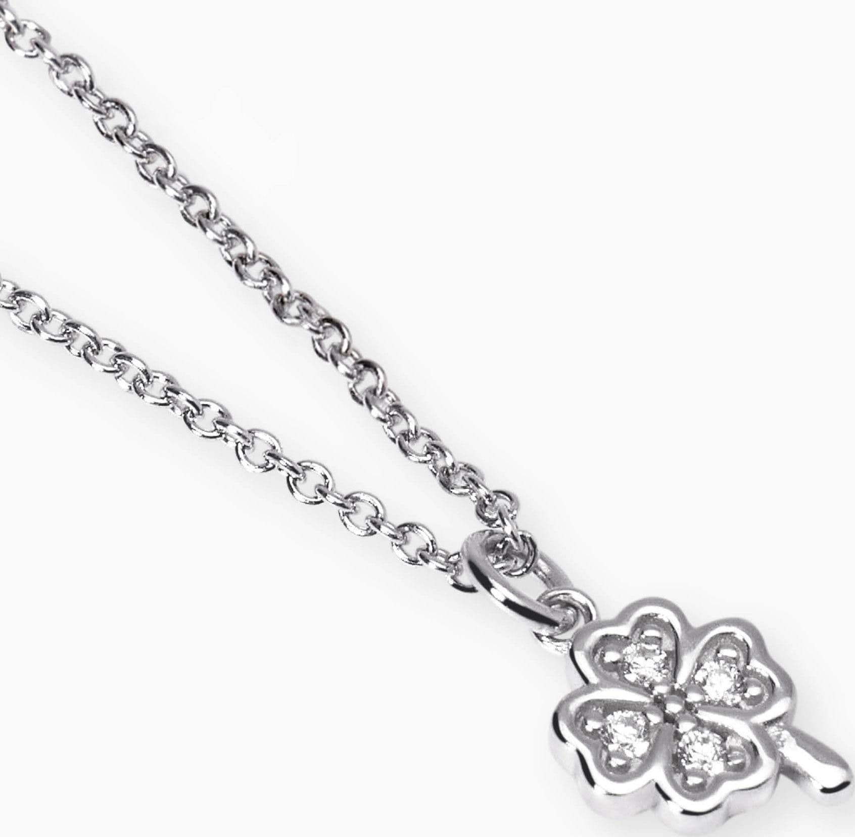 MABINA  - Collana Girocollo con quadrifoglio e diamanti lab-grown - 2