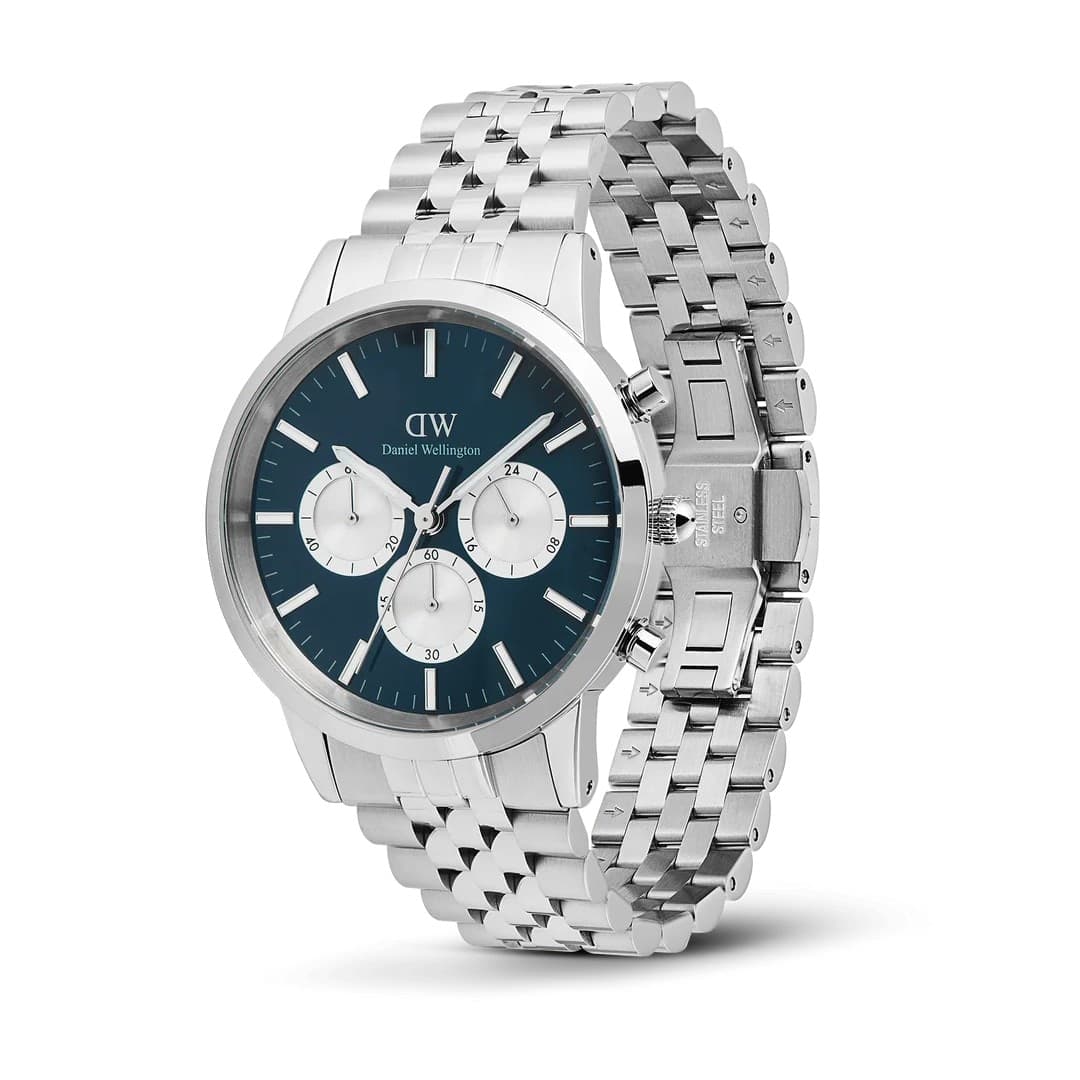 Daniel Wellington - Orologio  Iconic Chronograph Arch 5-Link Arctic Panda Silver - 2