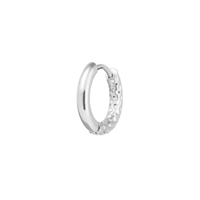 Marlù   -  Orecchino a cerchio 1,5 cm trama diamantata - 2