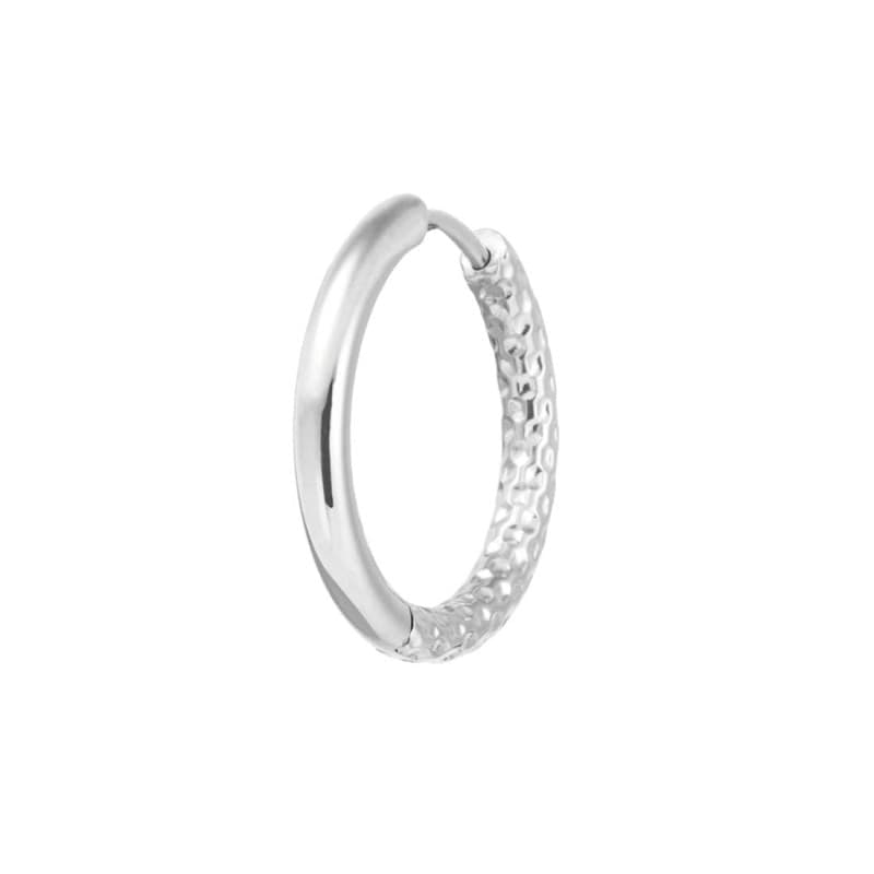Marlù   - Orecchino a cerchio 2,1 cm trama diamantata - 2
