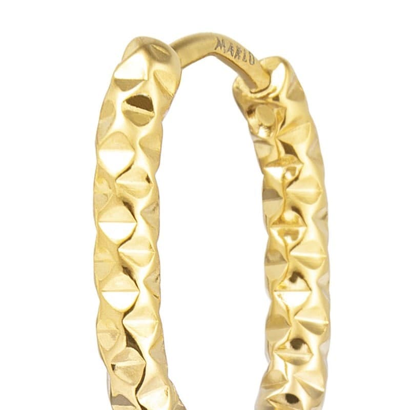 Marlù   -   Orecchino ovale 1,8 cm trama diamantata - 2