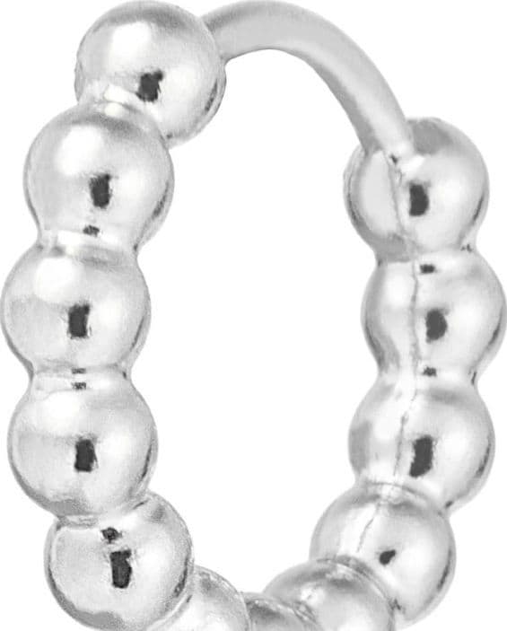 Marlù   -   Orecchino a cerchio 1,3 cm trama con sfere - 2